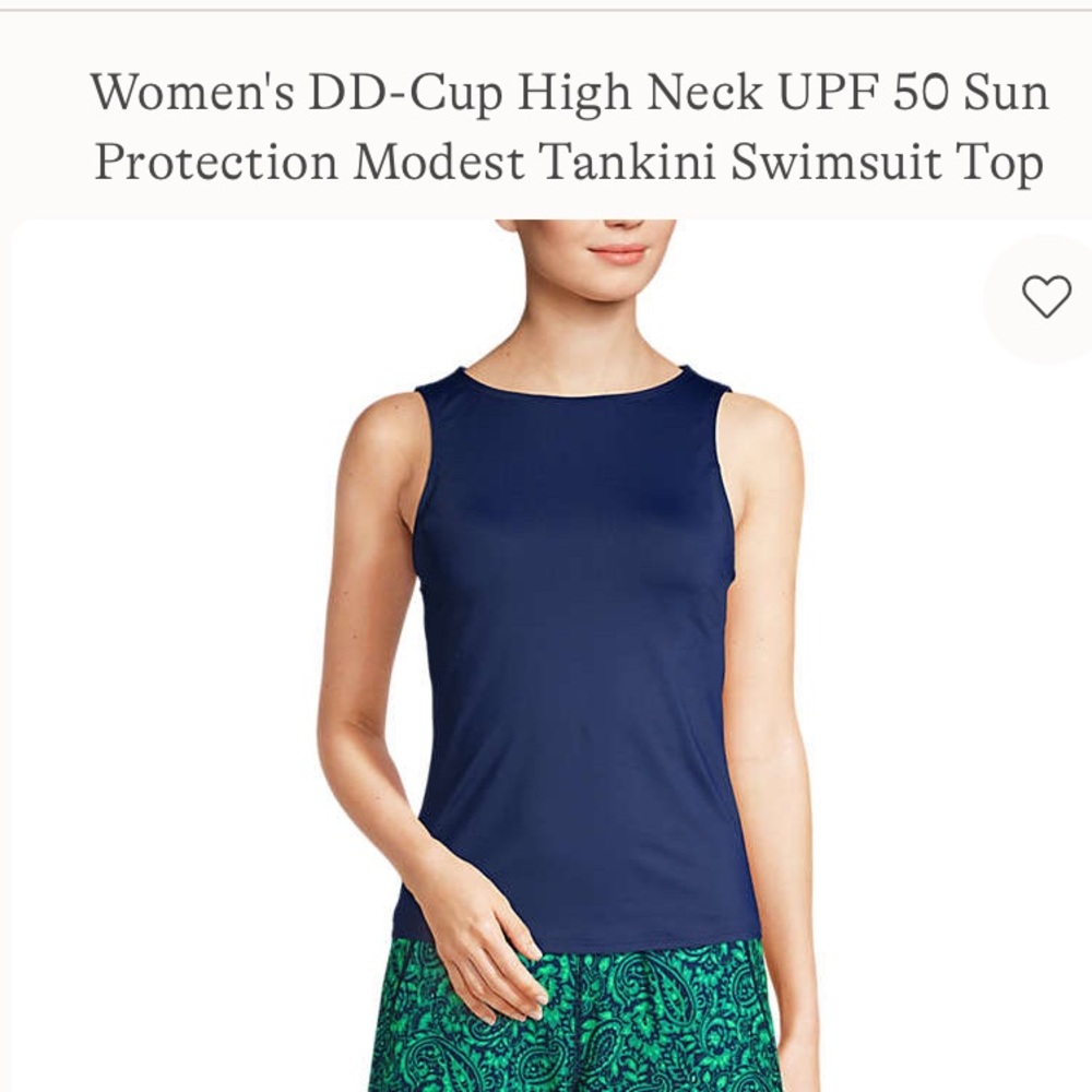 Lands' End Blue Swim Tank Top